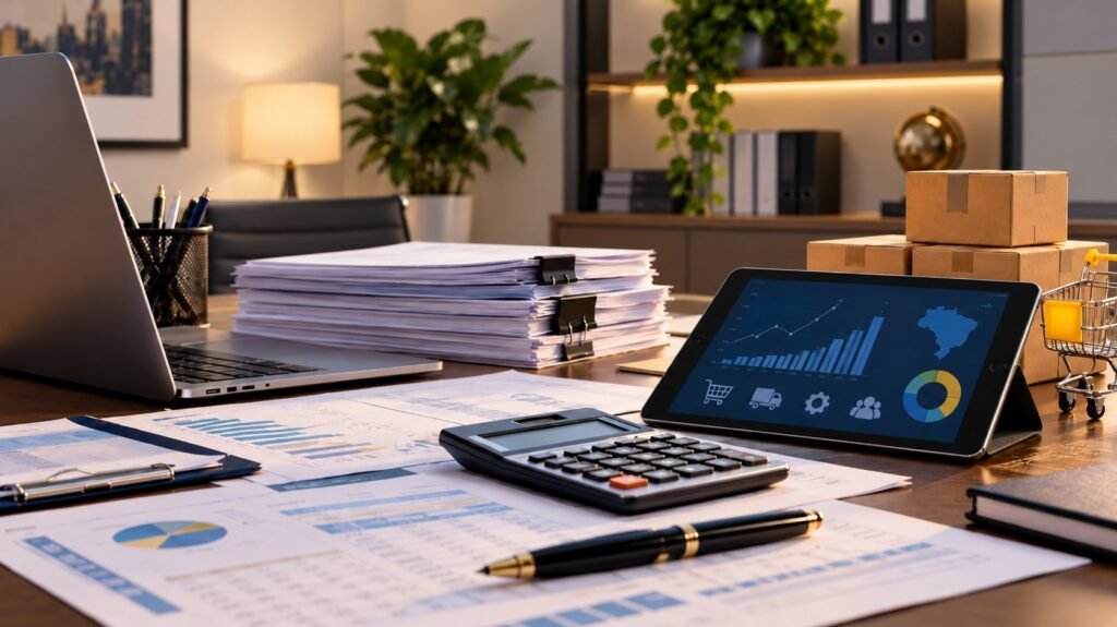 Mesa-de-Escritorio-com-Analises-Financeiras