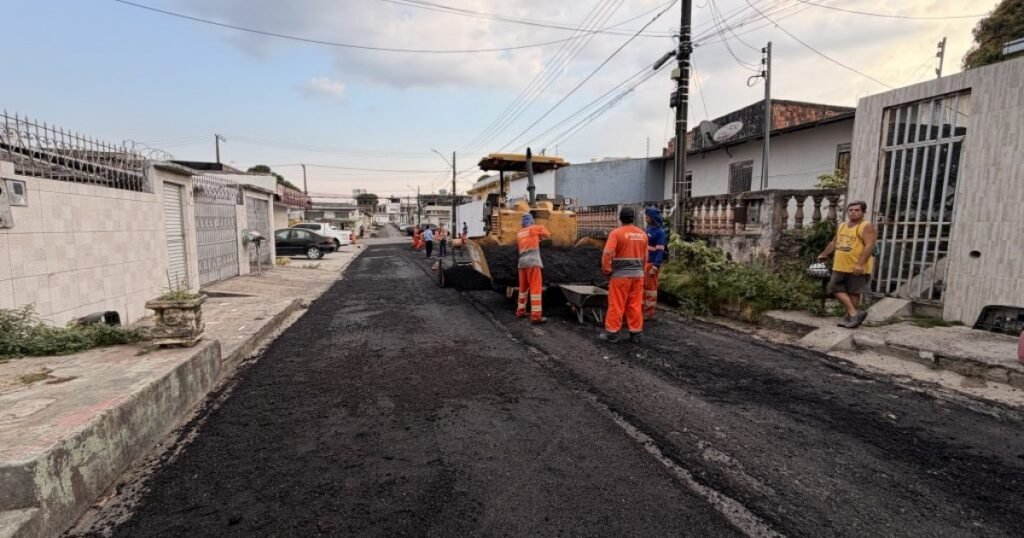 Intervenção viária na Cidade Nova combina retirada do pavimento e compactação do asfalto